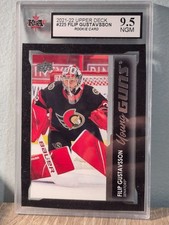 Filip Gustavsson Young Guns KSA 9.5 RC - Ottawa Senators | 2021-22 UD #225