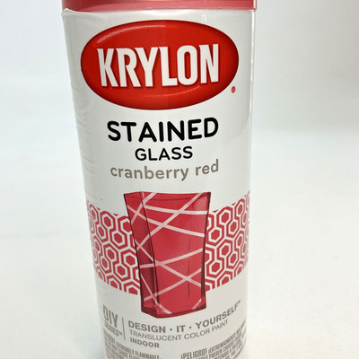 RARE Krylon Stained Glass Spray Paint Translucent Cranberry Red New Discontinued