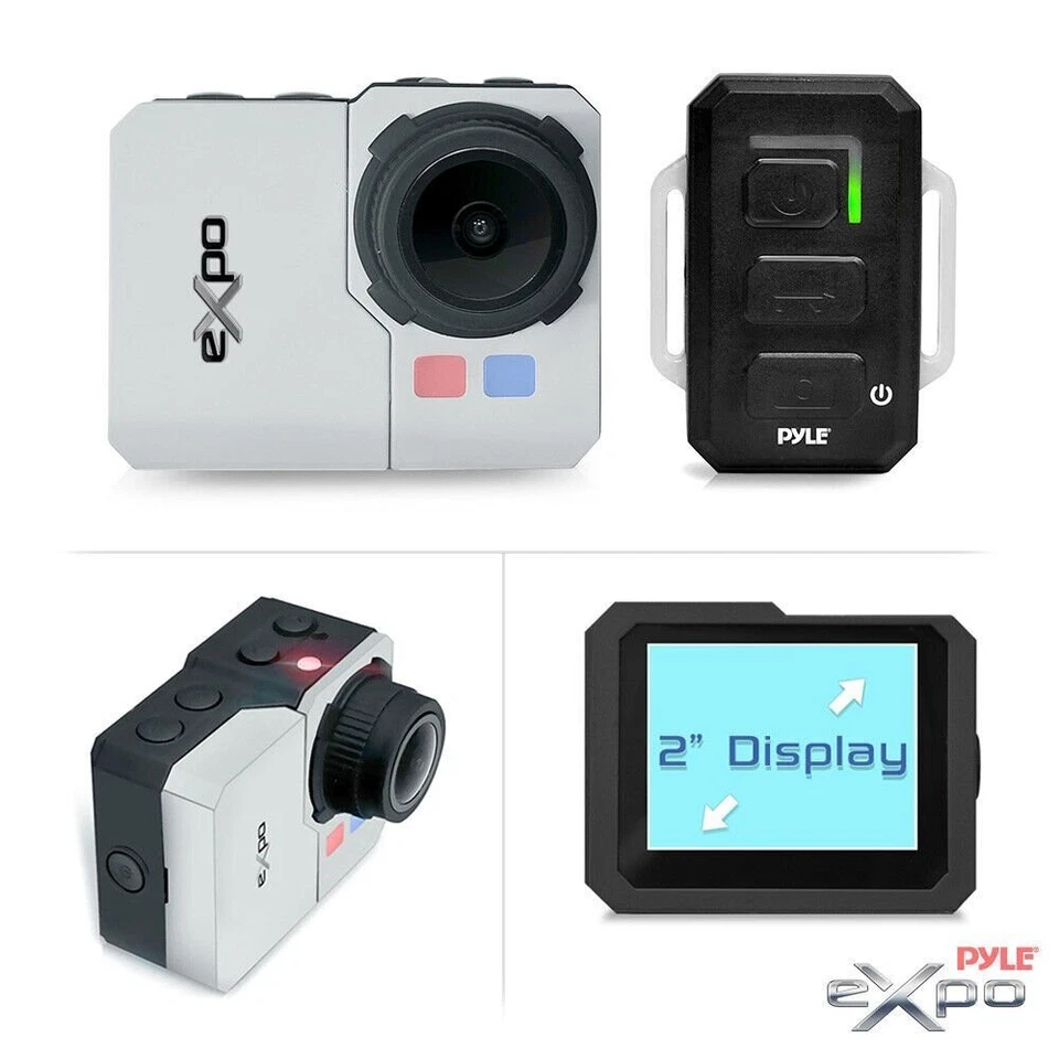 NEW Pyle Hi-Res Action Camera 20 Mega Pixel HD Video 2" LCD & Remote PSCHD90S - Image 2 of 4
