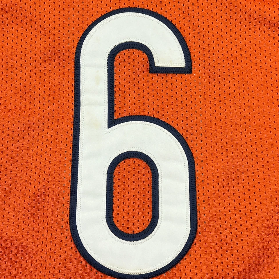 Camiseta cosida de colección Reebok Jay Culter #6 para hombre 50 malla naranja NFL fútbol GSH Foto 3 de 4