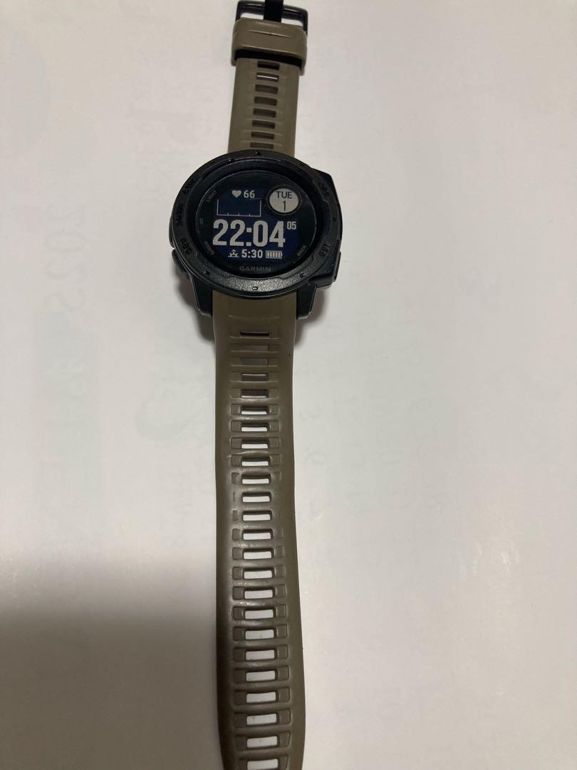 Garmin Instinct Watch Heart Rate & GPS Black Olive Band Used