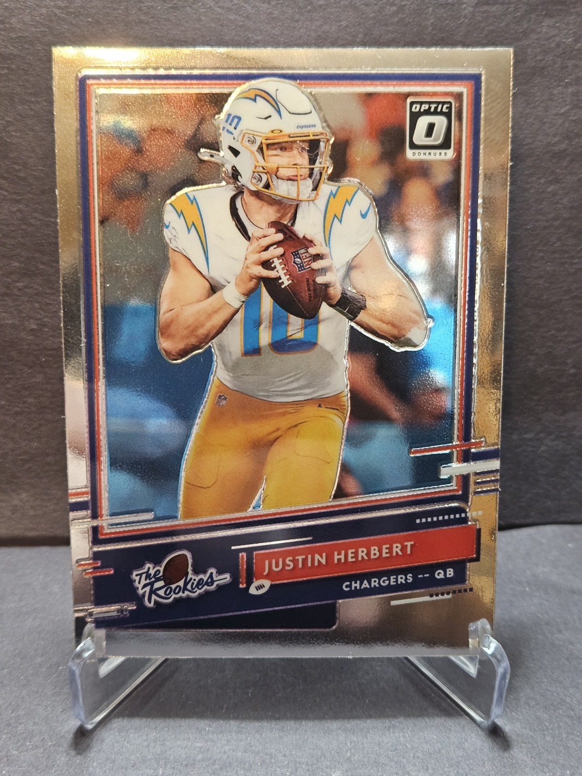 2020 Donruss Optic Justin Herbert The Rookies RC #TR-JH Los Angeles Chargers