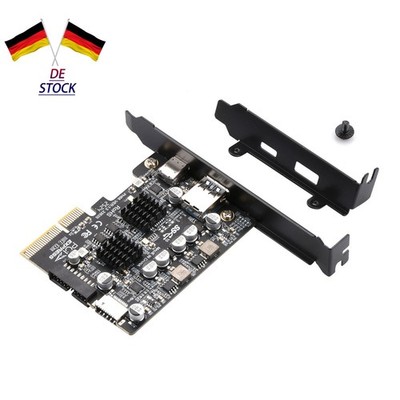 PCI-E X4/X8/X16 USB 3.2 Gen2 Expansion Card For USB1.1 2.0 3.0 3.1 3.2 Black
