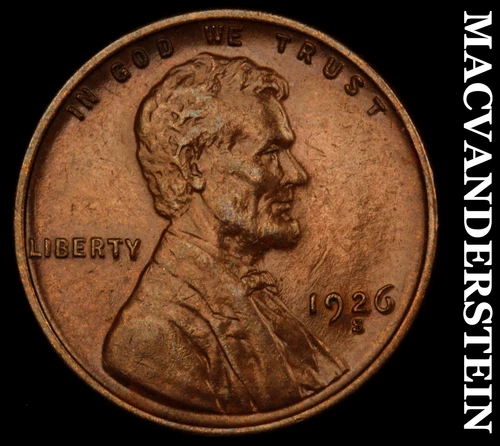 1926-S Lincoln Wheat Cent- Almost Uncirculated+ Semi Key Better Date #i7929