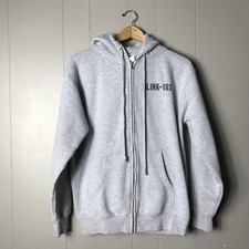 BLINK-182 THIRTY YEARS BLINK BUNNY GRAY FULL ZIP HOODIE SWEATSHIRT SMALL - FLAWS
