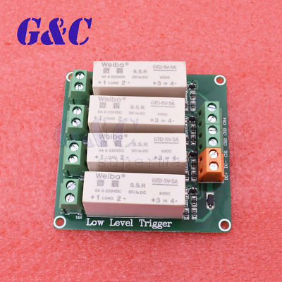 4 Channel SSR Solid State Relay low Trigger 5A 0-2V DC-DC Arduino Uno R3 new