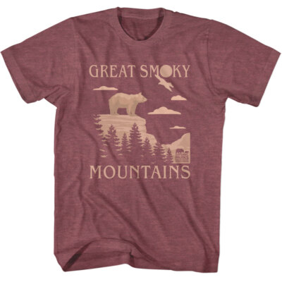 United States Great Smoky Mountains National Park Bear Eagle Trees Men's T Shirt