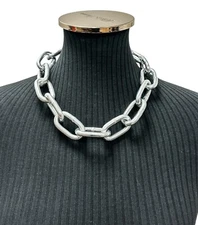 Heavy 6m thick Chain Square Link Chain Punk Cyber Rave Cyber Goth Necklace