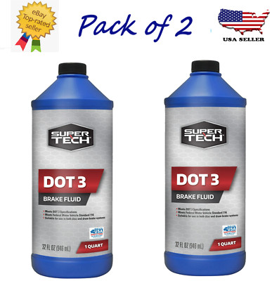 New Super Tech DOT 3 Brake Fluid, 32 oz (Pack of 2) Free Shipping