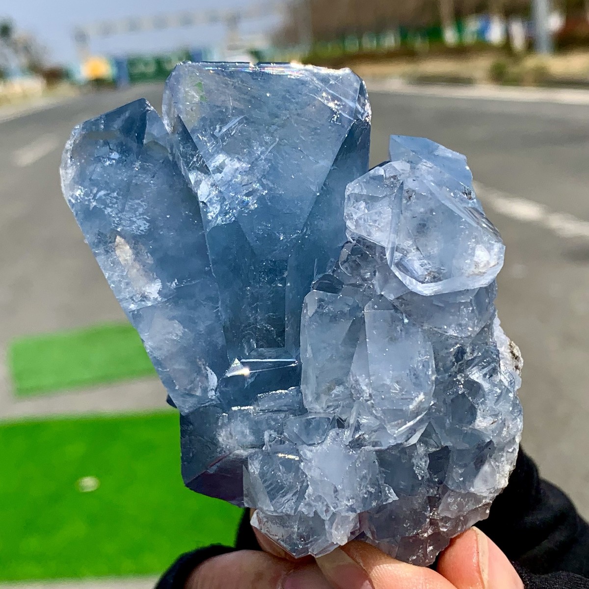394G Natural Blue Celestite Geode QuartzCrystal Mineral Specimen