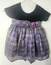 Vintage Brooke Lindsay Purple Velvet Dress Size 2T Toddler Girls
