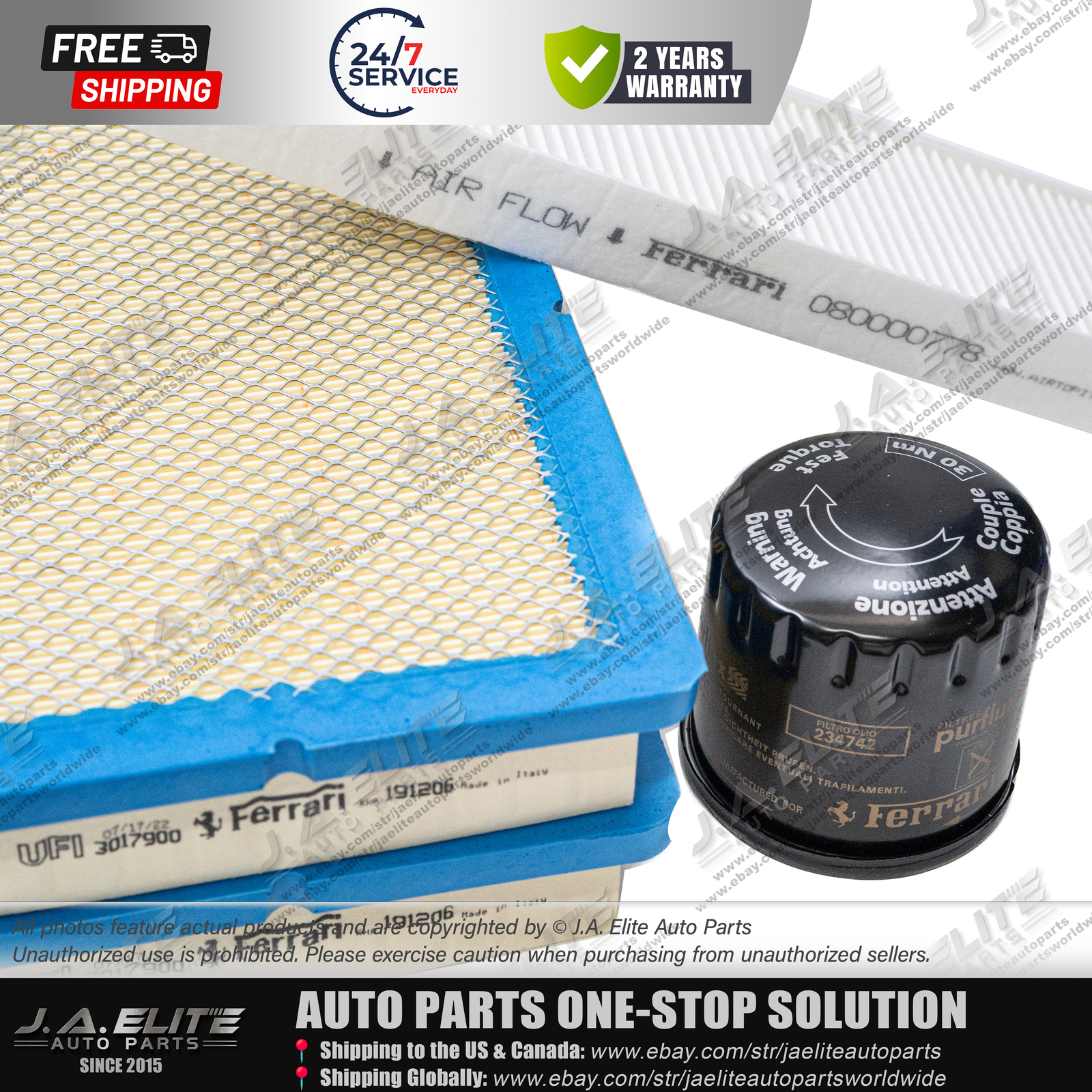 4pcs Ferrari Air Filter & Pollen Filter & Oil Filter for Ferrari F430