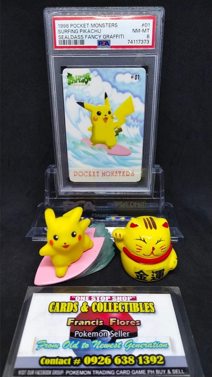 Pokemon JAPAN Card - PSA 8: SURFING PIKACHU #01 (SEALDASS FANCY