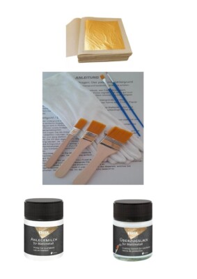 100% 24 Karat Blattgold Set Anlegeset  50 x 24 Karat Blattgold 999/1000