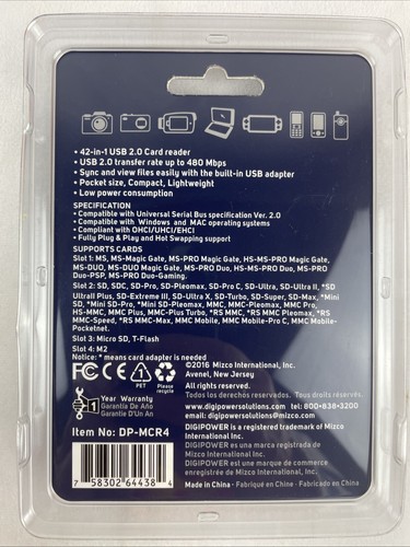 Digipower 42-in-1 Card Reader - Brand New USB 2.0 NIP - Picture 2 of 2
