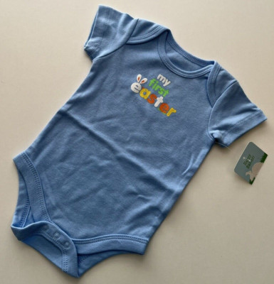 Ostern Body Hase 56/62 Junge USA size 0-3 month Unterwäsche Baby NEU blau