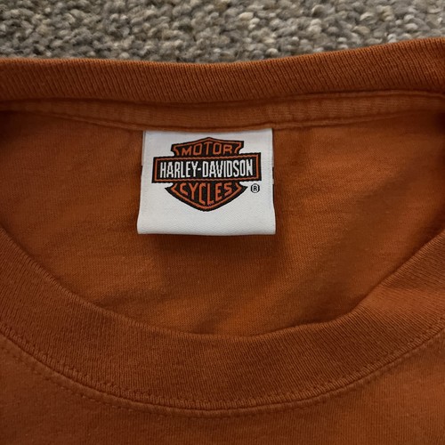 Harley Davidson Billy Bear Orange Graphic Tee Men's T-shirt L - Picture 3 of 6