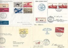4x CH Thema Aviation Switzerland FDC 1944, Pro Aero 43 46 49; 62418