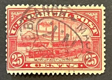 Travelstamps: 1912-13 US Stamp Scott# Q9 Manufacturing used ng 25 cent Handstamp