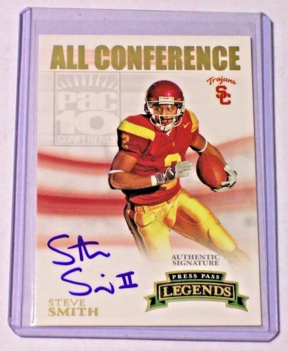 Steve Smith Press Pass Legends All Conference Autographs #ACSS Gold