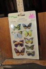 Crafter’s Square Butterfly Stickers with 3D Wings Sealed On Card
