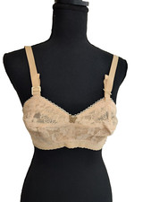 LADY CAMEO Women 30D Beige LACE SOFT CUP BRA STYLE 708 NWOT made USA New Vintage
