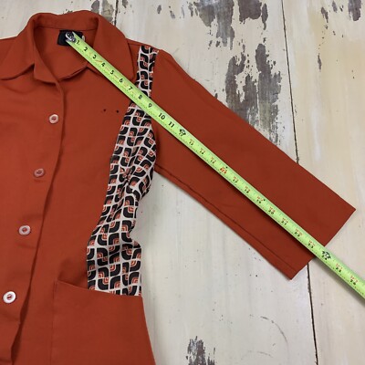 NATIONAL GROCERY STORE - Vtg 70s-80s Orange Uniform Shirt, Womens
