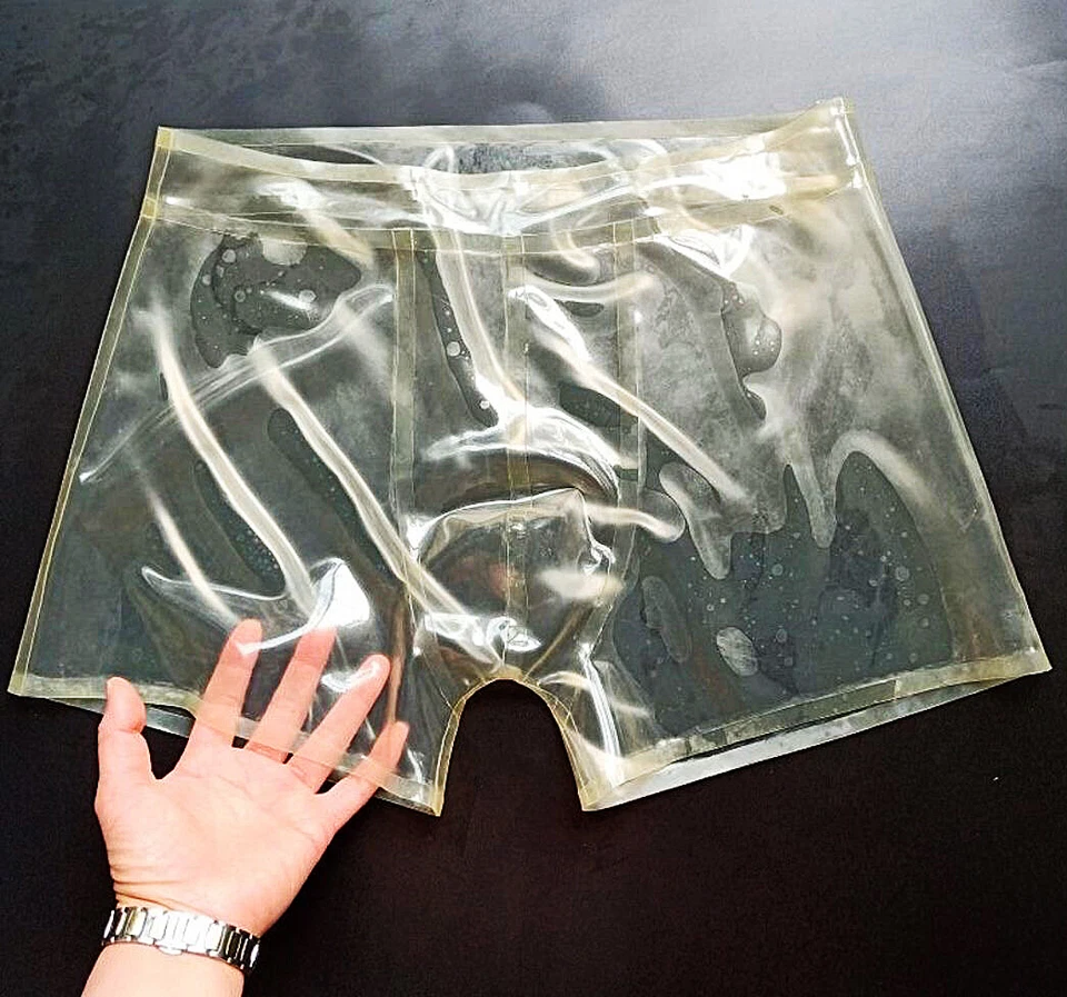 US 100% Latex RubberTransparent Briefs Men's Shorts Tight Underwear Fetish BDSM - Image 2 of 4