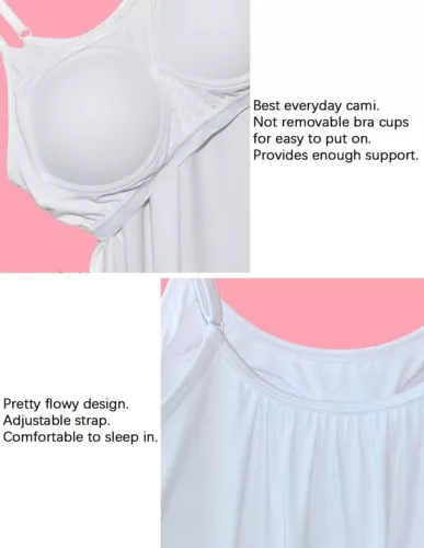 Women Plus Size Tank Tops Loose Casual Summer Top Pleated Flowy Adjustable Strap - Picture 8 of 55