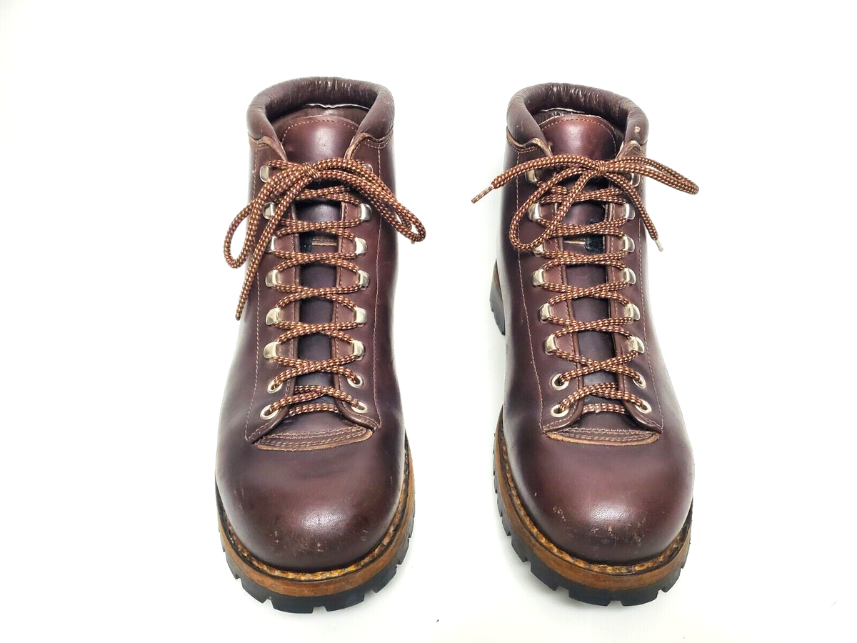 靴 italy leather big trekking boots SCARPA Vtg Italian All Leather Mountain Alpine Hiking Boots Men's