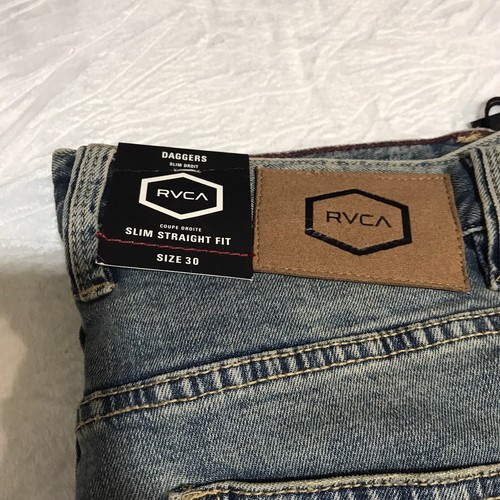 Jeans uomo RVCA Daggers denim slim taglio dritto taglia 30 colore blu ruggine elasticizzato - Foto 5 di 15