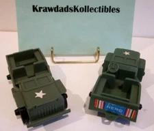 VTG TIM MEE TOYS US ARMY JEEPS LOT 1960'S TWO "HERO" 5" JEEPS OD & FOREST GREEN