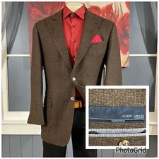 Joseph Abboud Blazer Mens 42Long Wool Cotton Stretch Brown Sport Coat Jacket