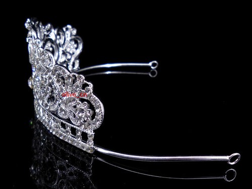Mini tiara princesa heredera de boda para niños corazón blanco niñas niños boda graduación - Imagen 3 de 4