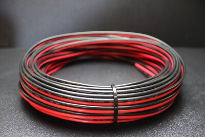 12 GAUGE RED BLACK SPEAKER WIRE PER 5 FT AWG CABLE POWER GROUND STRANDED COPPER