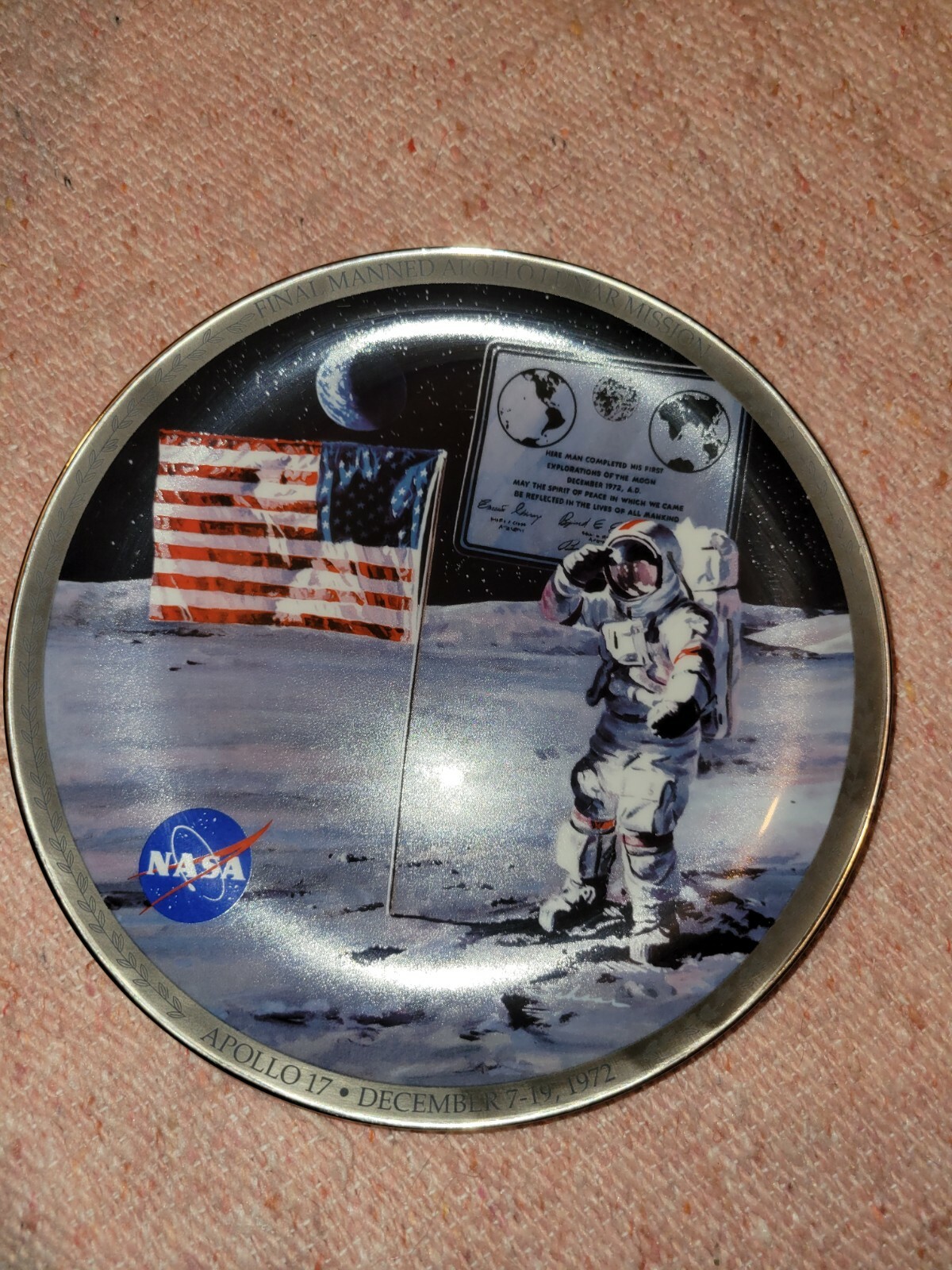 Vintage The Bradford Collection NASA "The Triumphant Finale" Plate New with COA