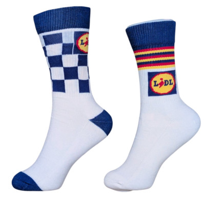 Unisex LiDL Sportsocken LiDL Muster Blau Weiß Gelb Rot Unisex 35-46 Lidlfan 2025