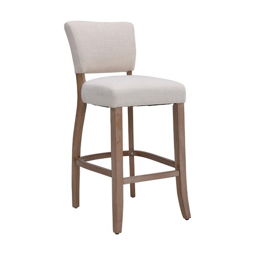2PC Bar Stools Linen Fabric Backrest Breakfast Stool Kitchen Pub Chair Barstools - Picture 10 of 23