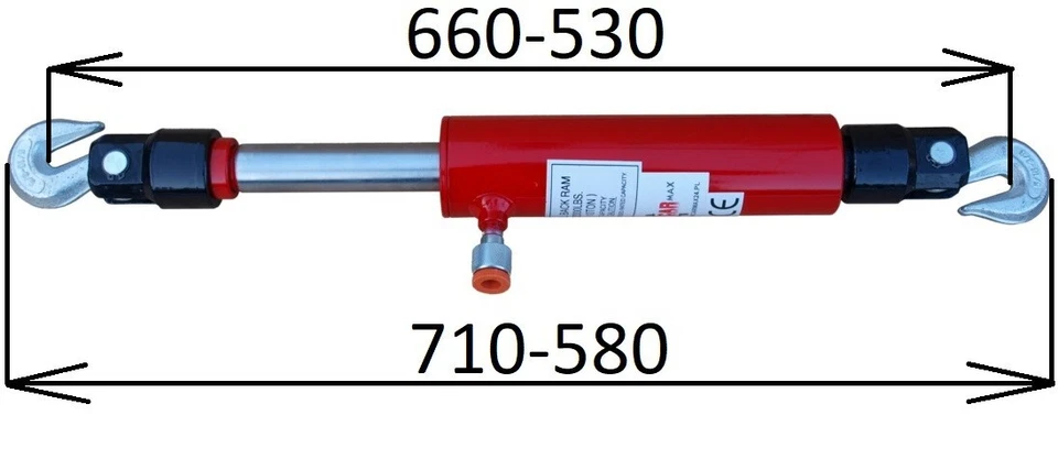 Zugzylinder + Pumpe 10T Satz Hydraulik Zylinder Hydraulikzylinder 2 Kettenhaken - Bild 4 von 4