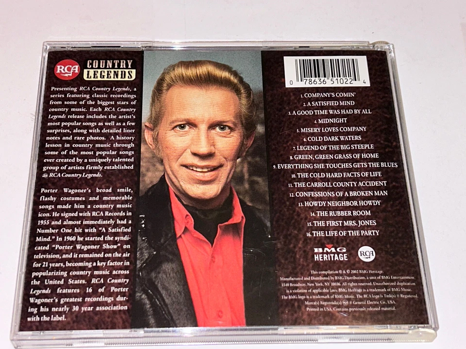 Porter Wagoner RCA Country Legend Country Music Album Cd 4W23 Foto 2 de 4