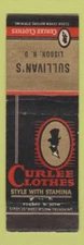 Matchbook Cover - Curlee Men's Clothes Sullivan's Lisbon ND