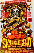 Mil Mascaras Pro Wrestling Vintage Art Print A4 White Frame Used