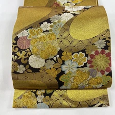 Obi FUKURO OBI Masterpiece Chrysanthemum Cherry Blossom Gold and Silver Thread F