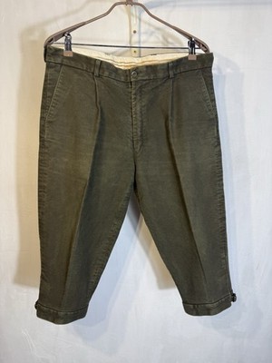 Hoggs of Fife Shooting Breeks Mens 38 Khaki Green Moleskin Plus Fours Britches