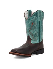 Dan Post Western Boots Girls Salina Leather Square Chocolate DPC4002