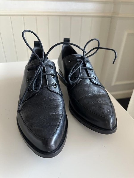 Women DKNY Heels Black Leather 39