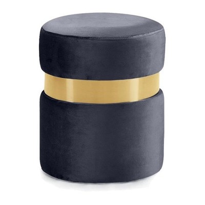Hailey Collection Modern | Contemporary Velvet Upholstered Ottoman/Stool with...