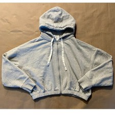 OFFLINE by Aerie Cropped Hoodie Sz S Gray Loungewear Athletic Sporty