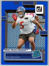 2022 Panini Donruss Rated Rookies Press Proof Blue Kayvon Thibodeaux