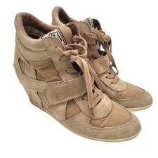 Ash Bowie Suede Beige Sand High Heel Wedge 40 EU 9.5-10 US